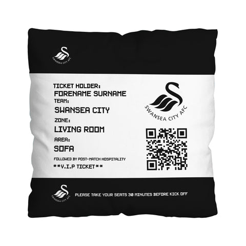 Swansea City Personalised Cushion - Fans Ticket (18")