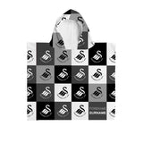 Swansea City Personalised Kids' Hooded Towel - Chequered