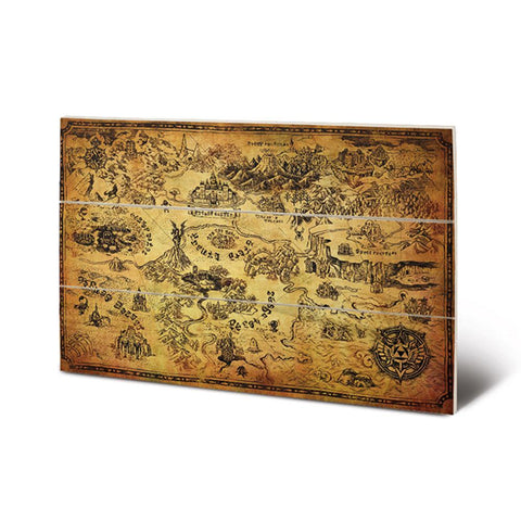 The Legend Of Zelda Wood Print Map  - Official Merchandise Gifts