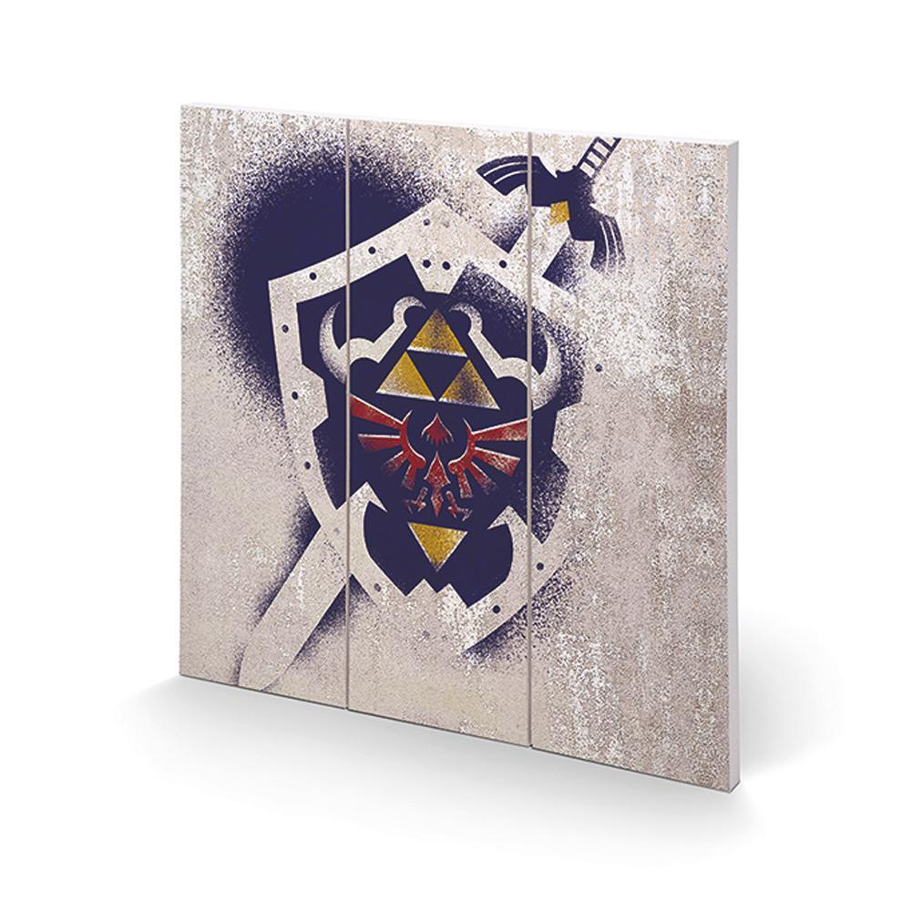 The Legend Of Zelda Wood Print Shield  - Official Merchandise Gifts