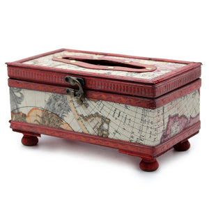 Tissue Box Old Map with Legs