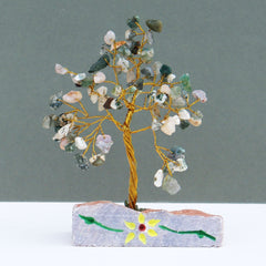 Tree Agate Gemstone Tree Ornament - 80 Stone
