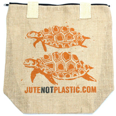 Two Turtles Jute Shopping Bag