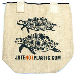 Two Turtles Jute Shopping Bag