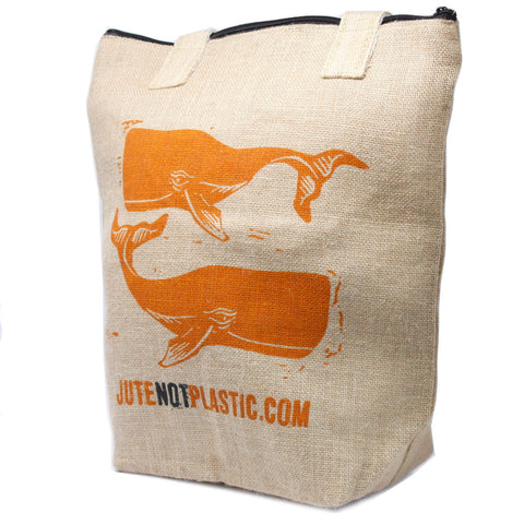 Two Whales Jute Shopping Bag