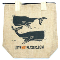 Two Whales Jute Shopping Bag