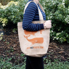 Two Whales Jute Shopping Bag