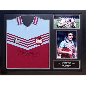 West Ham United FC 1980 Brooking Signed Shirt (Framed)  - Official Merchandise Gifts