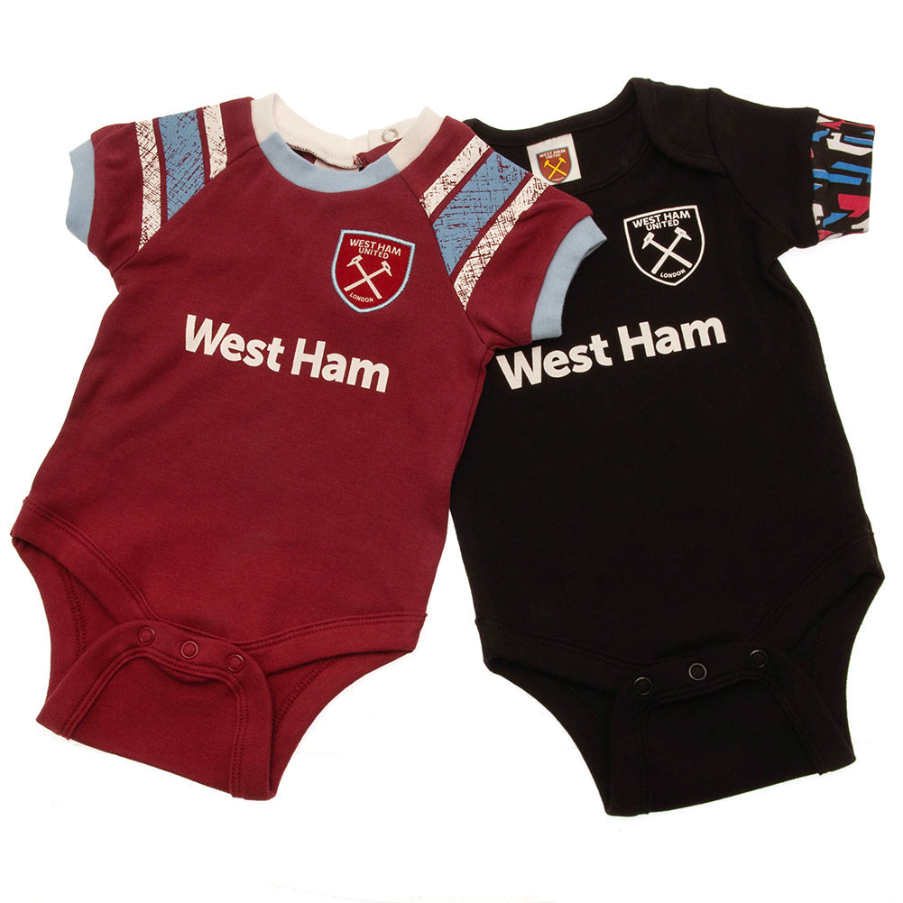 West Ham United FC 2 Pack Bodysuit 0-3 Mths ST