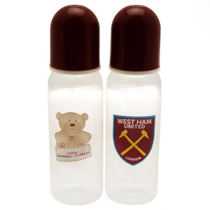 West Ham United FC 2pk Feeding Bottles  - Official Merchandise Gifts