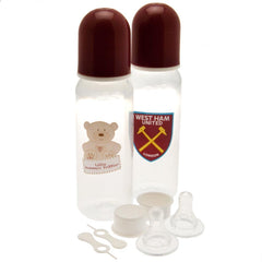 West Ham United FC 2pk Feeding Bottles  - Official Merchandise Gifts