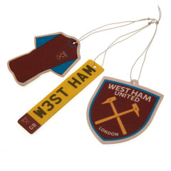 West Ham United FC 3pk Air Freshener  - Official Merchandise Gifts