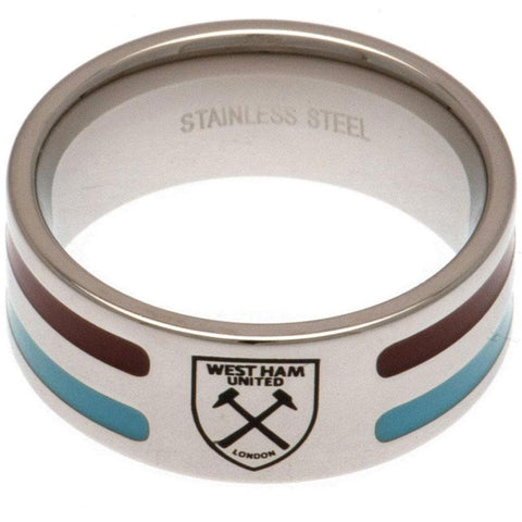 West Ham United FC Colour Stripe Ring Large  - Official Merchandise Gifts