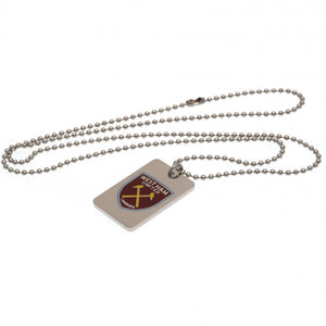 West Ham United FC Enamel Crest Dog Tag & Chain  - Official Merchandise Gifts