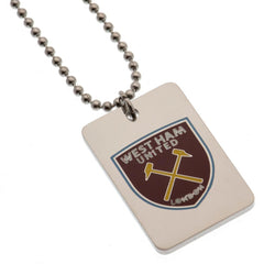 West Ham United FC Enamel Crest Dog Tag & Chain  - Official Merchandise Gifts