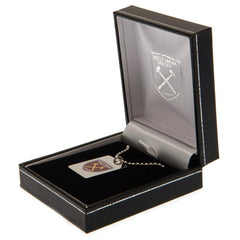 West Ham United FC Enamel Crest Dog Tag & Chain  - Official Merchandise Gifts