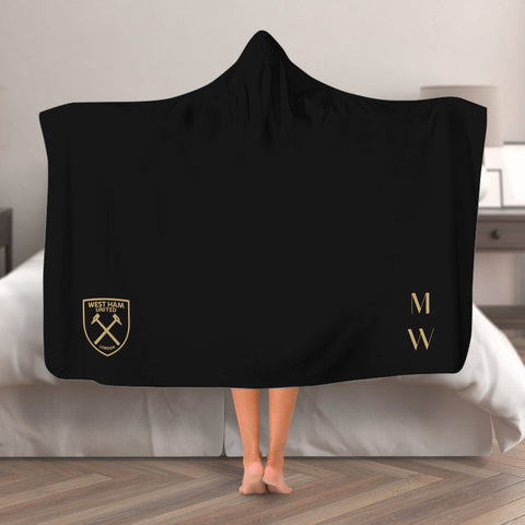 West Ham United FC Initials Hooded Blanket (Adult)