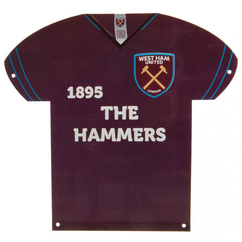 West Ham United FC Metal Shirt Sign  - Official Merchandise Gifts