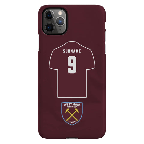 West Ham United FC Personalised iPhone 11 Pro Max Snap Case