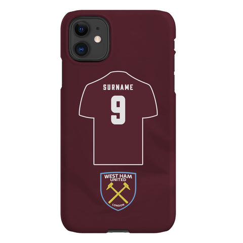 West Ham United FC Personalised iPhone 11 Snap Case