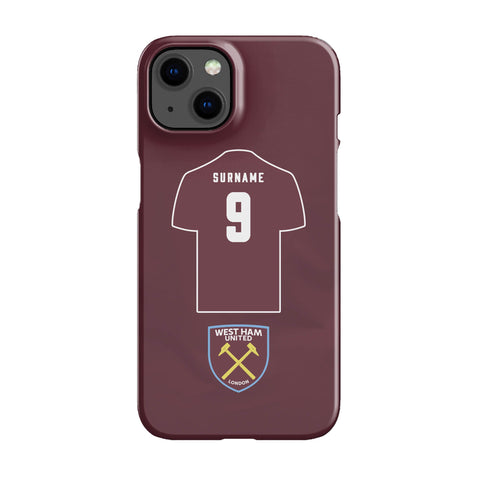 West Ham United FC Personalised iPhone 13 Mini Snap Case