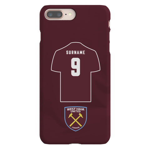 West Ham United FC Personalised iPhone 8 Plus Snap Case