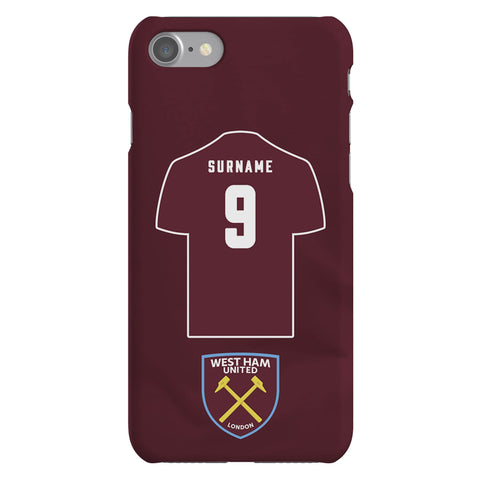 West Ham United FC Personalised iPhone SE2 (2020) Snap Case