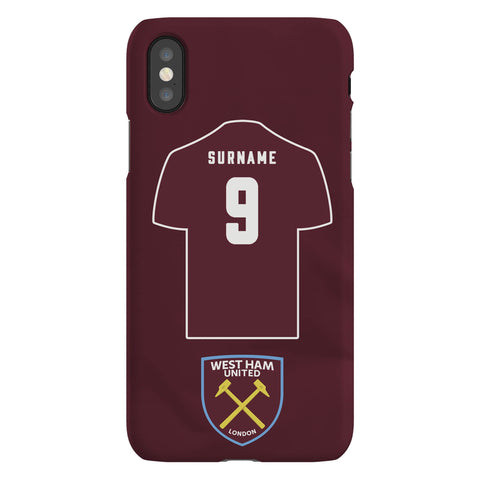 West Ham United FC Personalised iPhone X Snap Case
