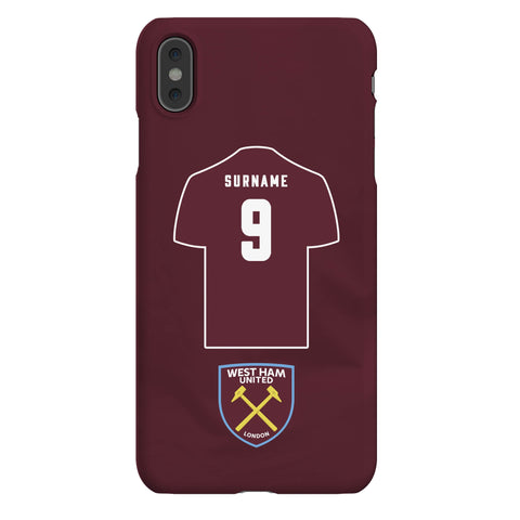 West Ham United FC Personalised iPhone XS Max Snap Case