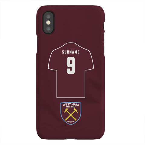 West Ham United FC Personalised iPhone XS Snap Case