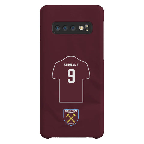 West Ham United FC Personalised Samsung Galaxy S10 Snap Case