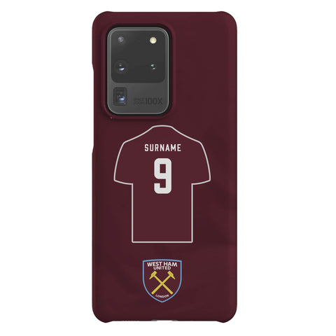 West Ham United FC Personalised Samsung Galaxy S20 Ultra Snap Case