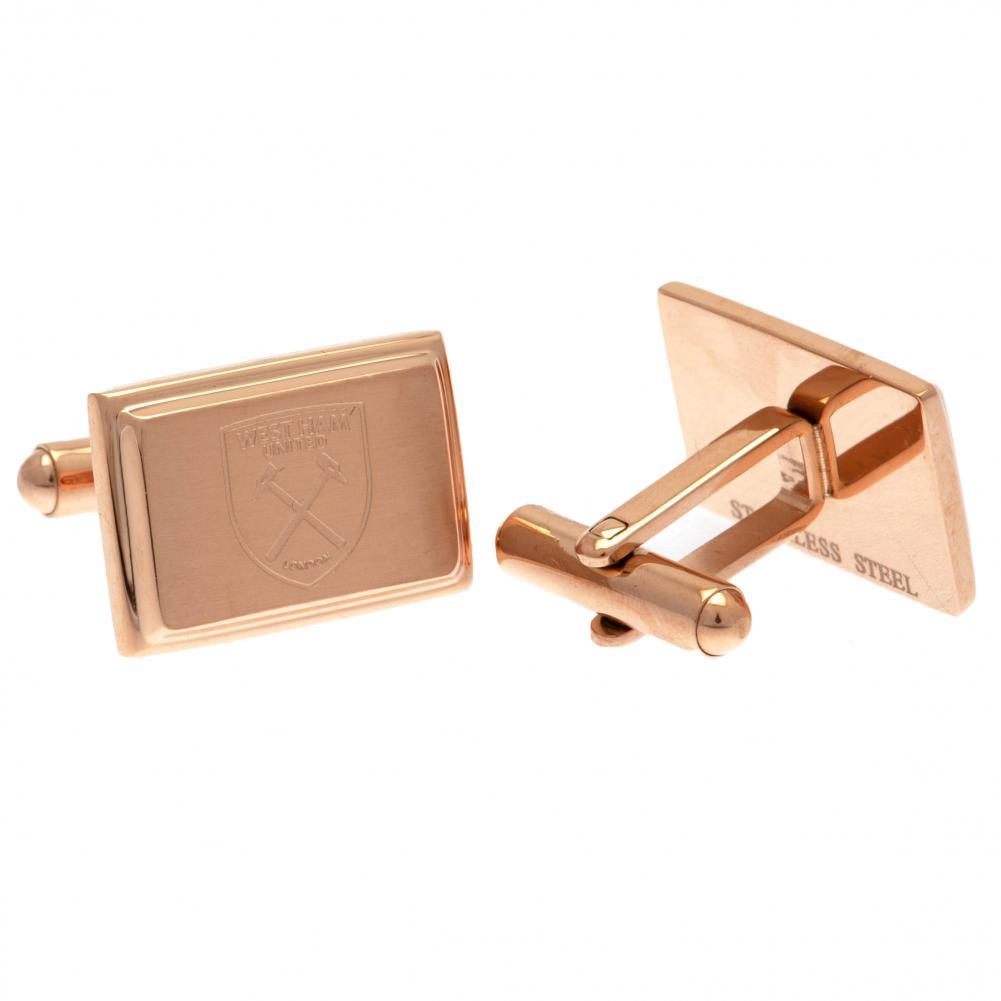 West Ham United FC Rose Gold Plated Cufflinks  - Official Merchandise Gifts