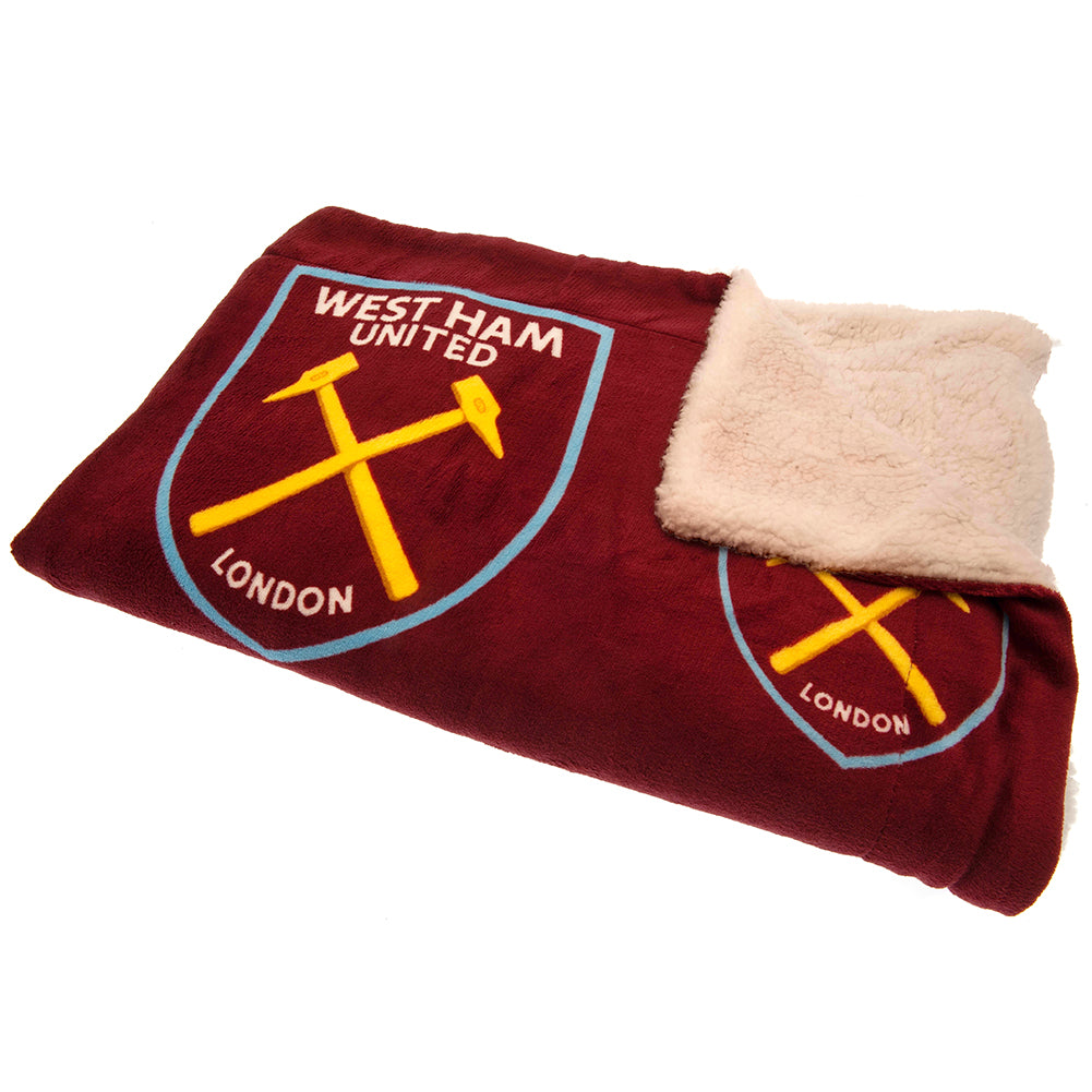 West Ham United FC Sherpa Fleece Blanket