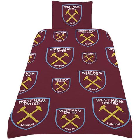 West Ham United FC Single Duvet Set  - Official Merchandise Gifts