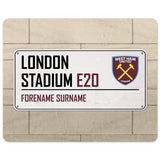 Personalised West Ham United FC Street Sign Mouse Mat