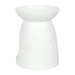 White Ceramic Seven Chakra Oil Burner