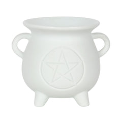 White Pentagram Cauldron Oil Burner
