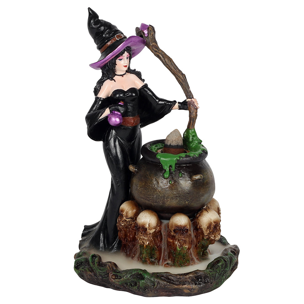 Witch with Cauldron Backflow Incense Burner