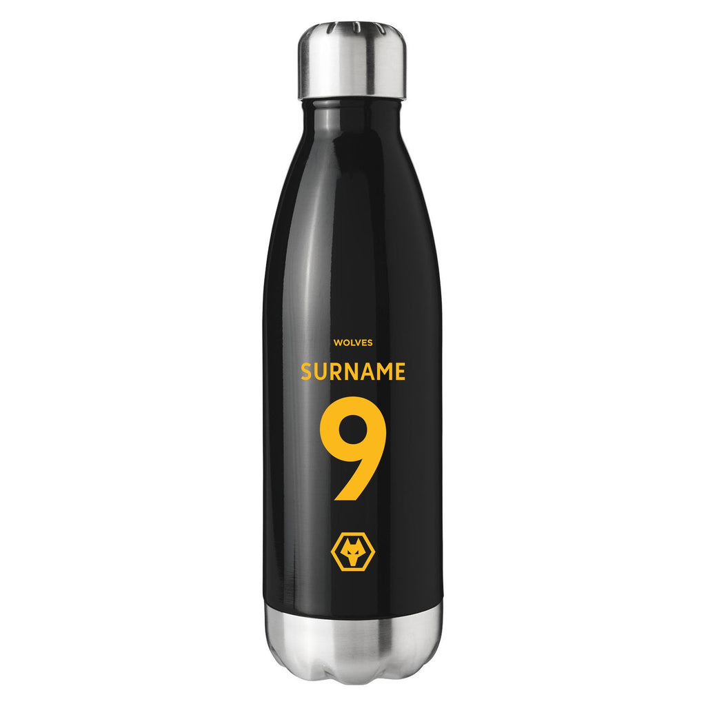 Wolves Back of Shirt Black Insulated Water Bottle