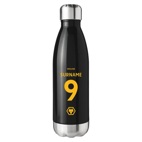 Wolves Back of Shirt Black Insulated Water Bottle