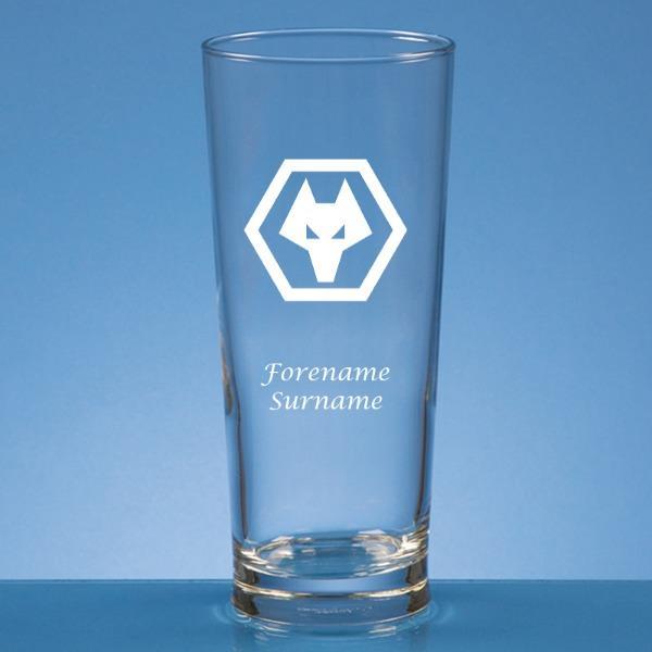Personalised Wolves Pint Glass