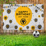 Wolves Personalised Banner (5ft x 3ft, Balloons Design)