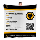 Wolves Personalised Fleece Blanket (Fans Ticket Design)