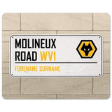 Personalised Wolves Street Sign Mouse Mat