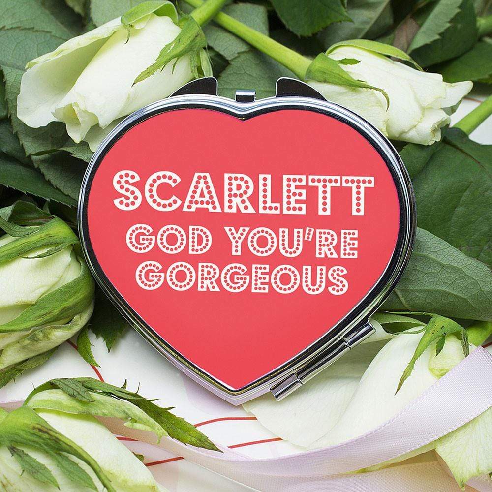 You're Gorgeous! Personalised Heart Compact Mirror - Official Merchandise Gifts
